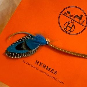 🦋 Hermes grigri fly Bleu feather bag charm 🦋